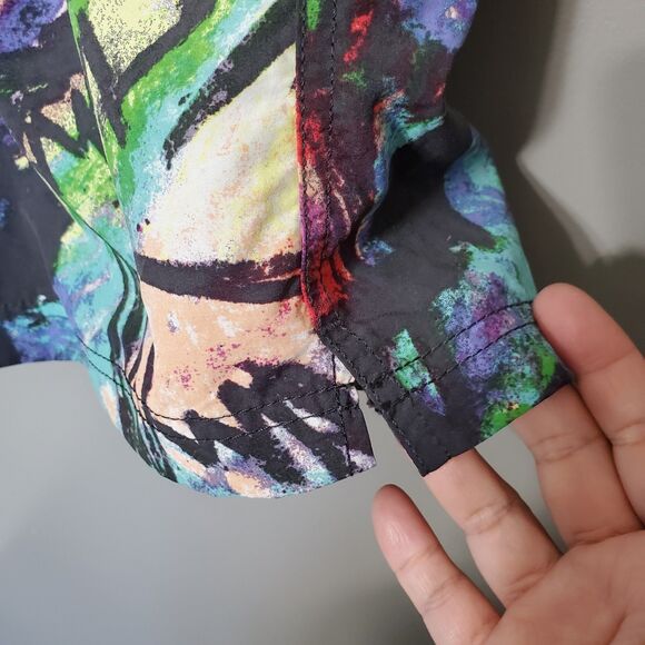 Urban Outfitters Men's Swim Trunks Size Medium Multicolor Abstract Graffiti - Picture 3 of 11